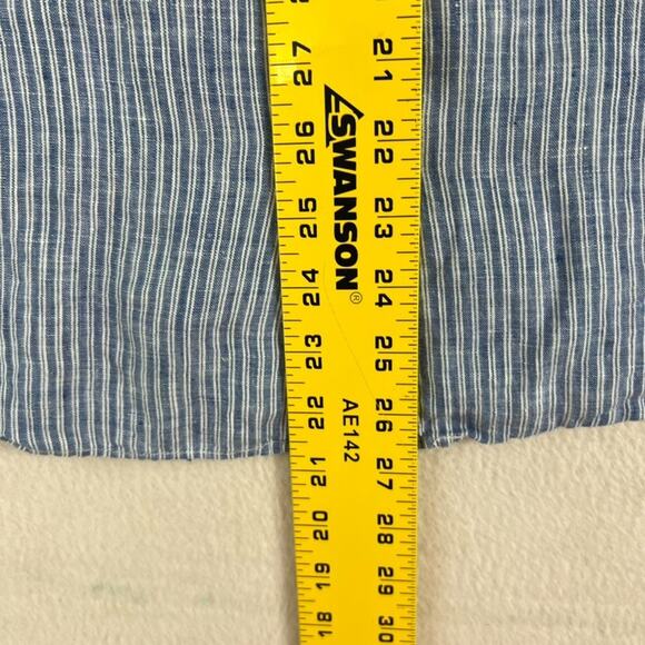 Untuckit Long Sleeve Button Up Womens Size 16 Blue & White Striped 100% Linen - Picture 6 of 6
